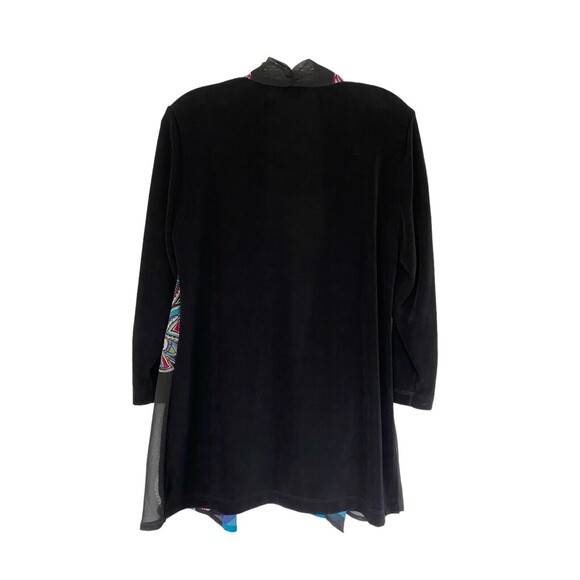 Chicos Travelers Cardigan Open Front Sz 1 US M Multicolor  Paisley Chiffon Flowy - Picture 2 of 5